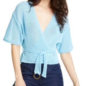 🆕 Free People Oh Hello Wrap Front Cardi Sweater Size XS